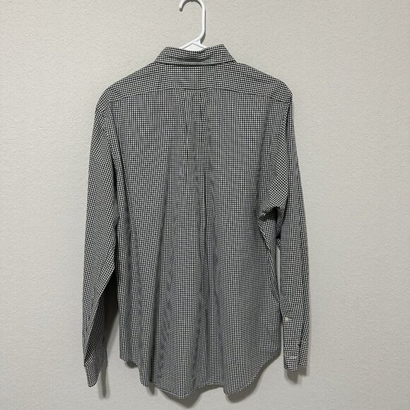 Ralph‎ Lauren Button Down Shirt Mens Size Large Classic Fit Check White Black - Picture 2 of 6